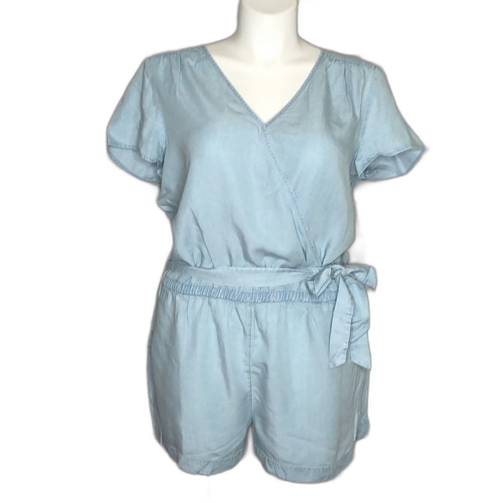 Daily Ritual short sleeve wrap romper, NWT, 16